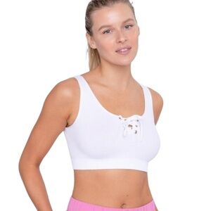 Mono B Rib Lace Front Active Bra Top AT-B0288